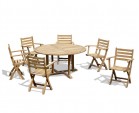Canfield Round 1.5m Table with 6 Suffolk Chairs Teak Dining Set