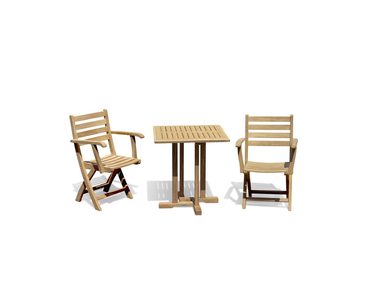 Canfield Teak 0.7m Dining Set with 2 Suffolk Armchairs