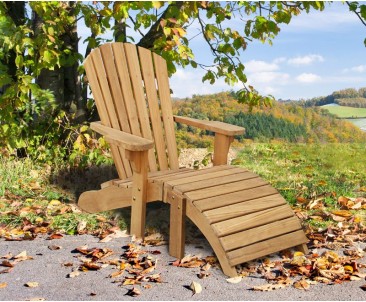 Bear Teak Adirondack Chair With Free Leg Rest