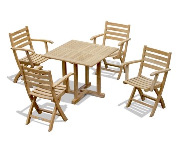 Canfield Square 0.9m Table and 4 Suffolk Armchair Dining Set