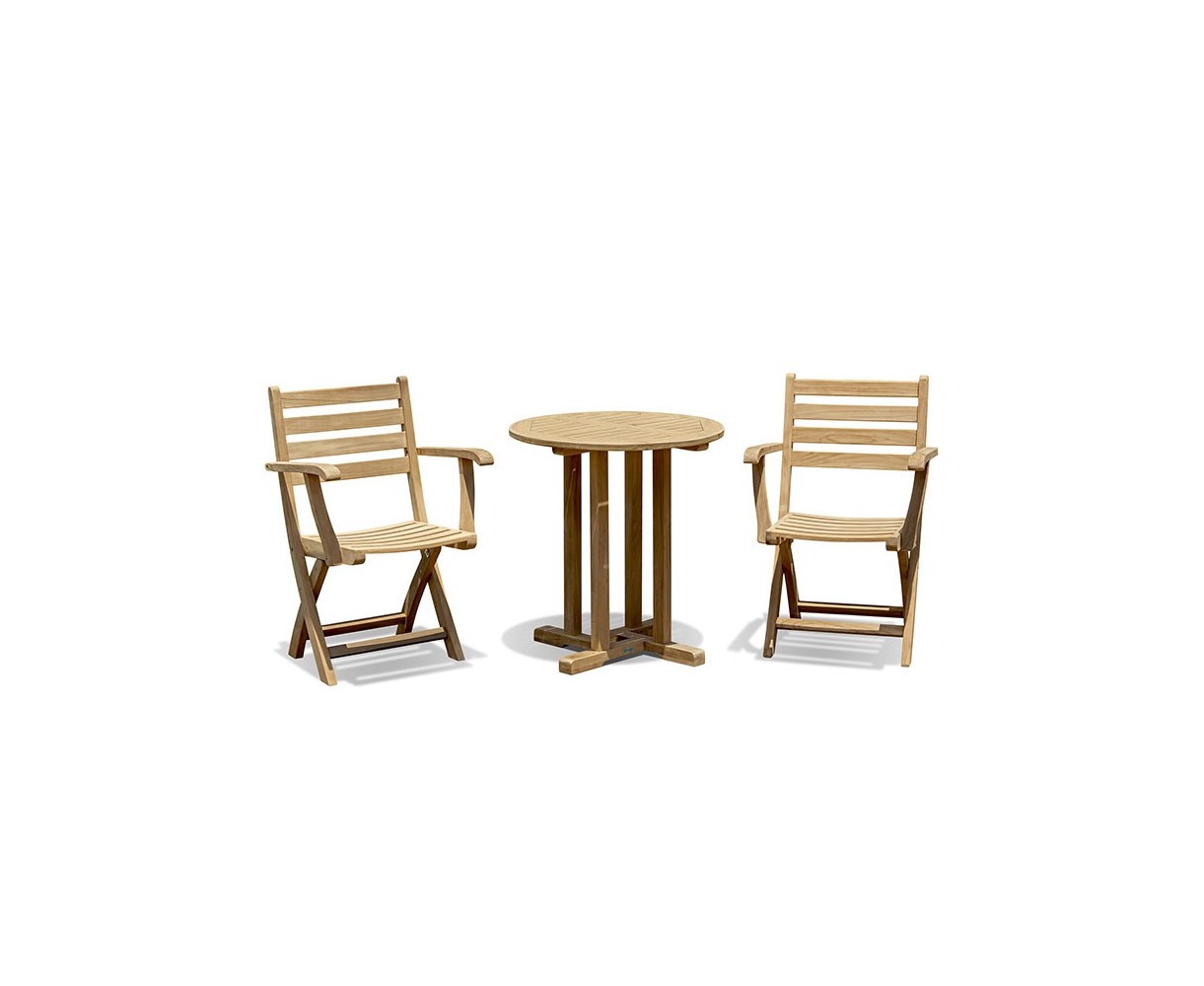 Canfield 2 Seater 70cm Teak Dining Set with Suffolk Chairs