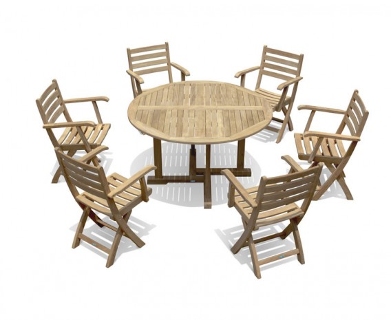 Canfield 6 Seater Dining Set with Suffolk Chairs - 1.3m