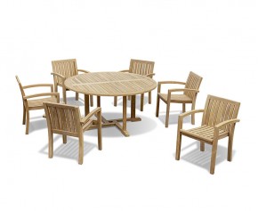 Canfield 6 Seater Dining Set with Monaco Armchairs