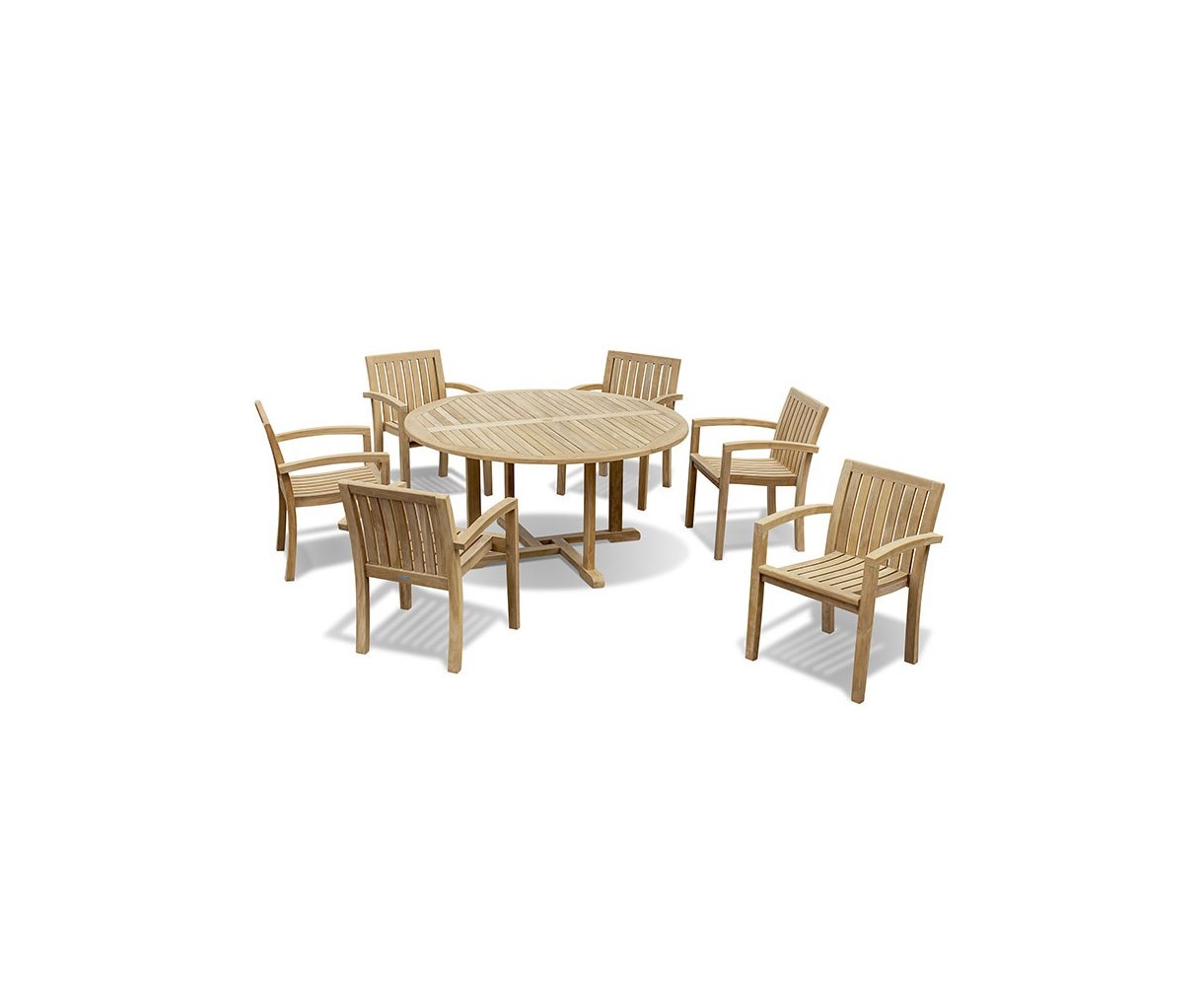 Canfield 6 Seater Dining Set with Monaco Armchairs