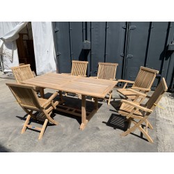 Hilgrove 1.8m Table with 6 Brompton Folding Armchairs - Used: Good
