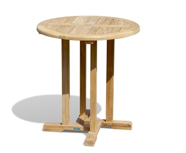 Canfield Bistro Style Teak Round Outdoor Table - 70cm - Fixed Tables