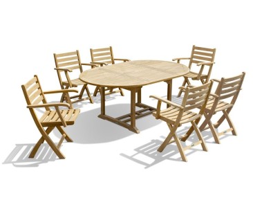 Brompton 1.2 - 1.8m Extending Dining Set with 6 Suffolk Armchairs