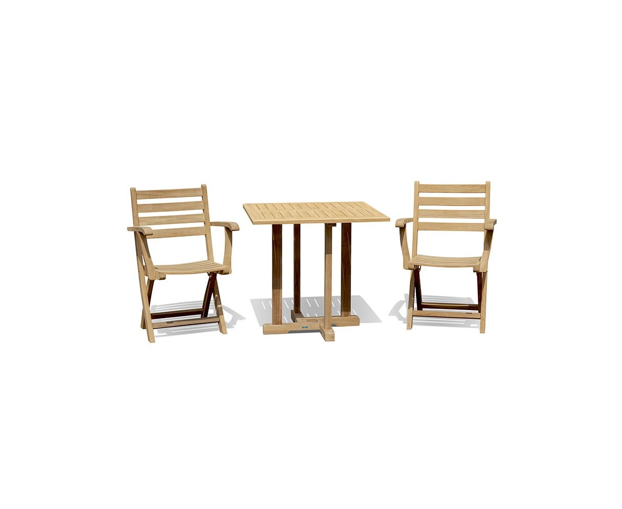 Canfield 0.8m Square Dining Set with 2 Suffolk Armchairs