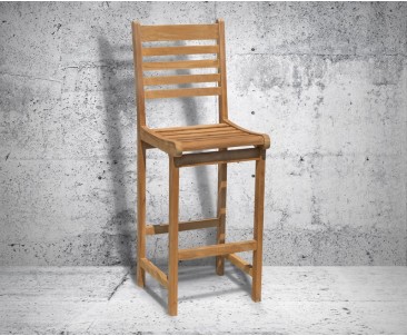 Yale Teak Garden Bar Stool With Back