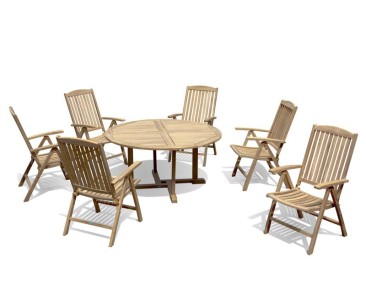 Canfield 1.5m Teak Dining Set with 6 Cheltenham Chairs