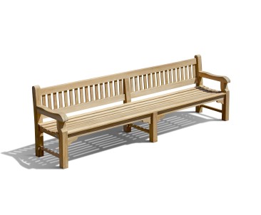 Braemar 6-8 Seater Teak Garden Bench - 3m