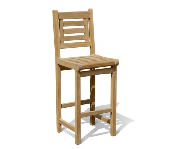 Canfield Wooden Teak Bar Stool