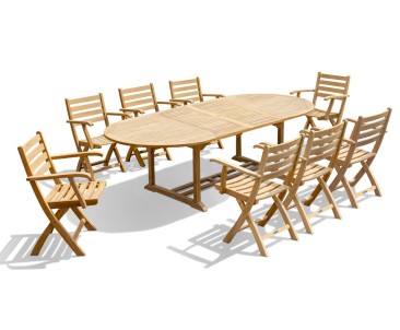 Brompton 1.8 - 2.4m Extending Table with 8 Suffolk Chairs Set