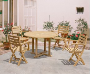 Canfield Round 1.2m Dining Set with 4 Suffolk Chairs
