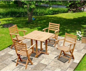 Canfield Square 0.9m Table and 4 Suffolk Armchair Dining Set