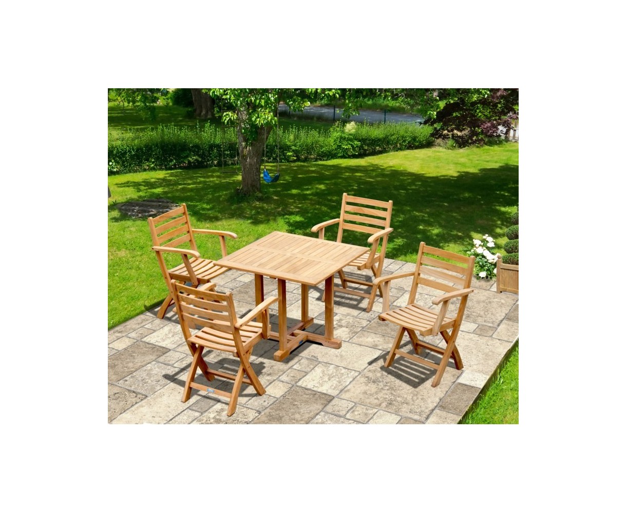 Canfield Square 0.9m Table and 4 Suffolk Armchair Dining Set