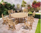 Berrington Round Table with 6 Suffolk Armchairs