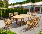 Brompton 1.2 - 1.8m Extending Dining Set with 6 Suffolk Armchairs