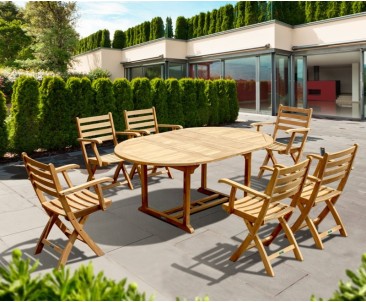 Brompton 1.2 - 1.8m Extending Dining Set with 6 Suffolk Armchairs