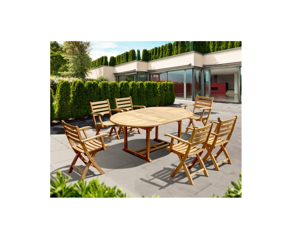 Brompton 1.2 - 1.8m Extending Dining Set with 6 Suffolk Armchairs