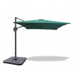 Square 3 x 3m Green Cantilever Parasol - Used: Good
