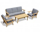 Eero Mid-Century Deep Seated Teak Garden Furniture Set - 5 Seater