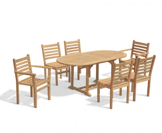 Brompton Bijou Double Leaf Extending Table 1.2-1.8m & 6 Yale Chairs