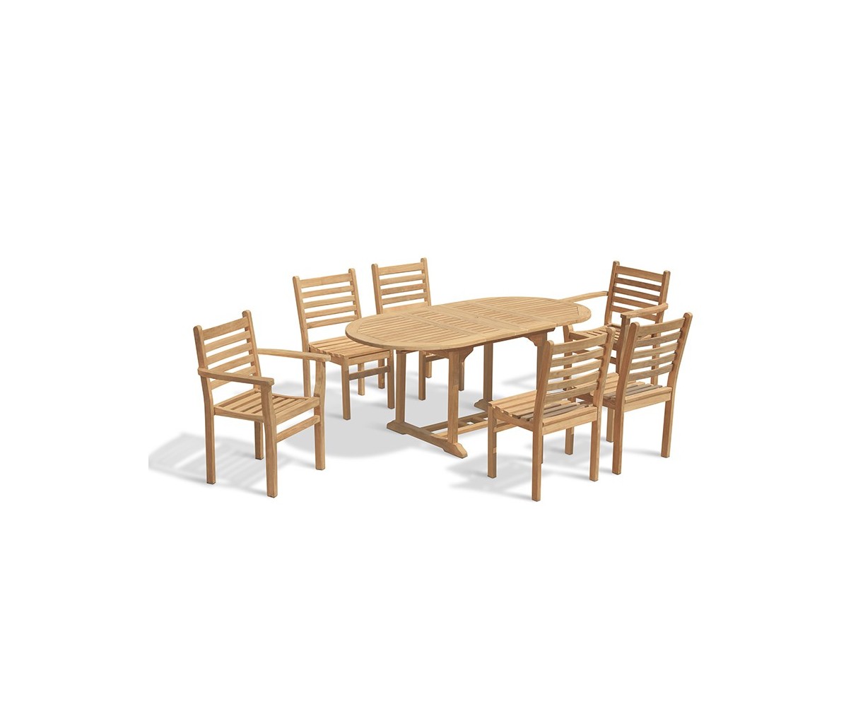Brompton Bijou Double Leaf Extending Table 1.2-1.8m & 6 Yale Chairs
