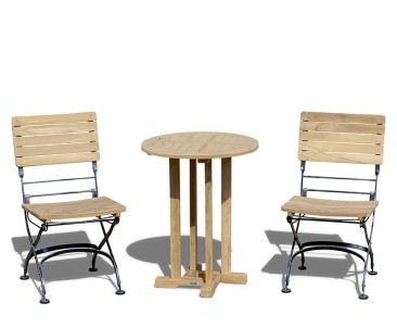 Canfield 2 Seater Garden Set with Bistro Folding Chairs