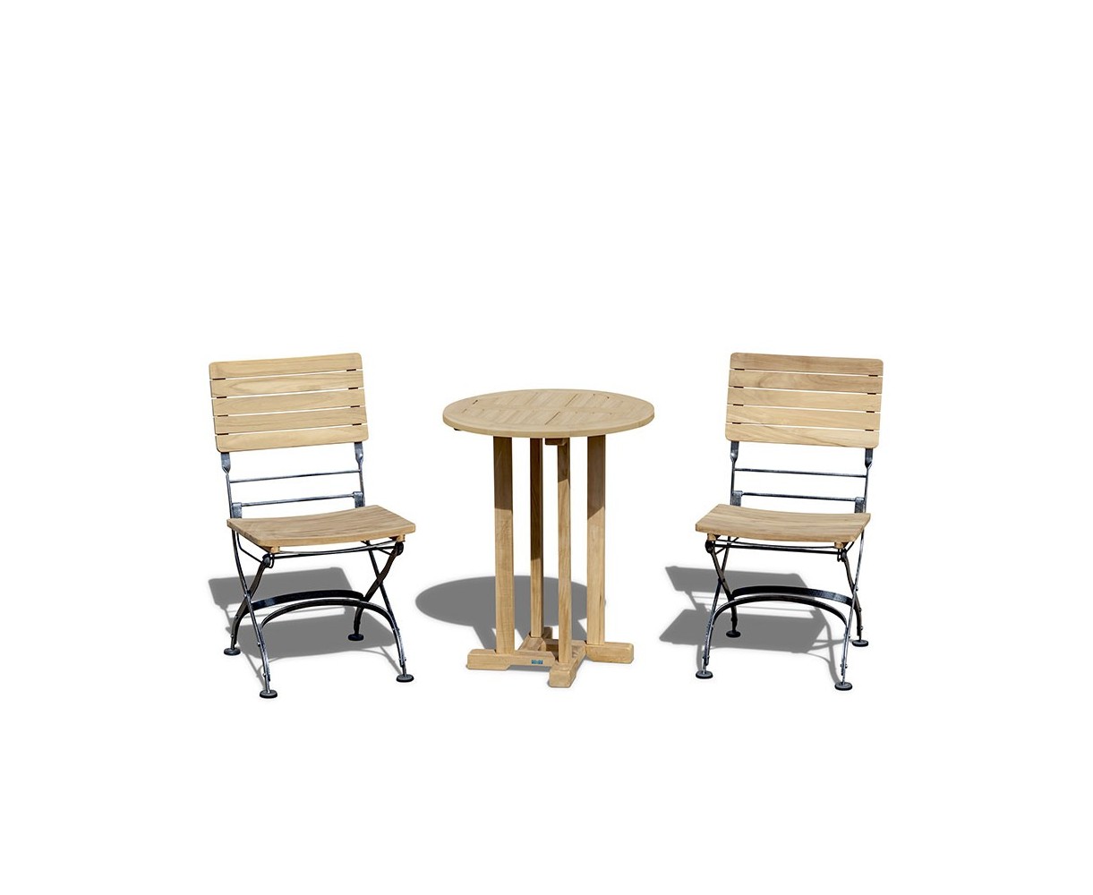 Canfield 2 Seater Garden Set with Bistro Folding Chairs