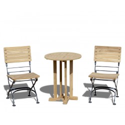 Canfield 2 Seater Garden Set with Bistro Folding Chairs