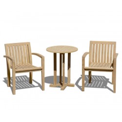 Canfield 2 Seater Garden Set with Monaco Stacking Chairs