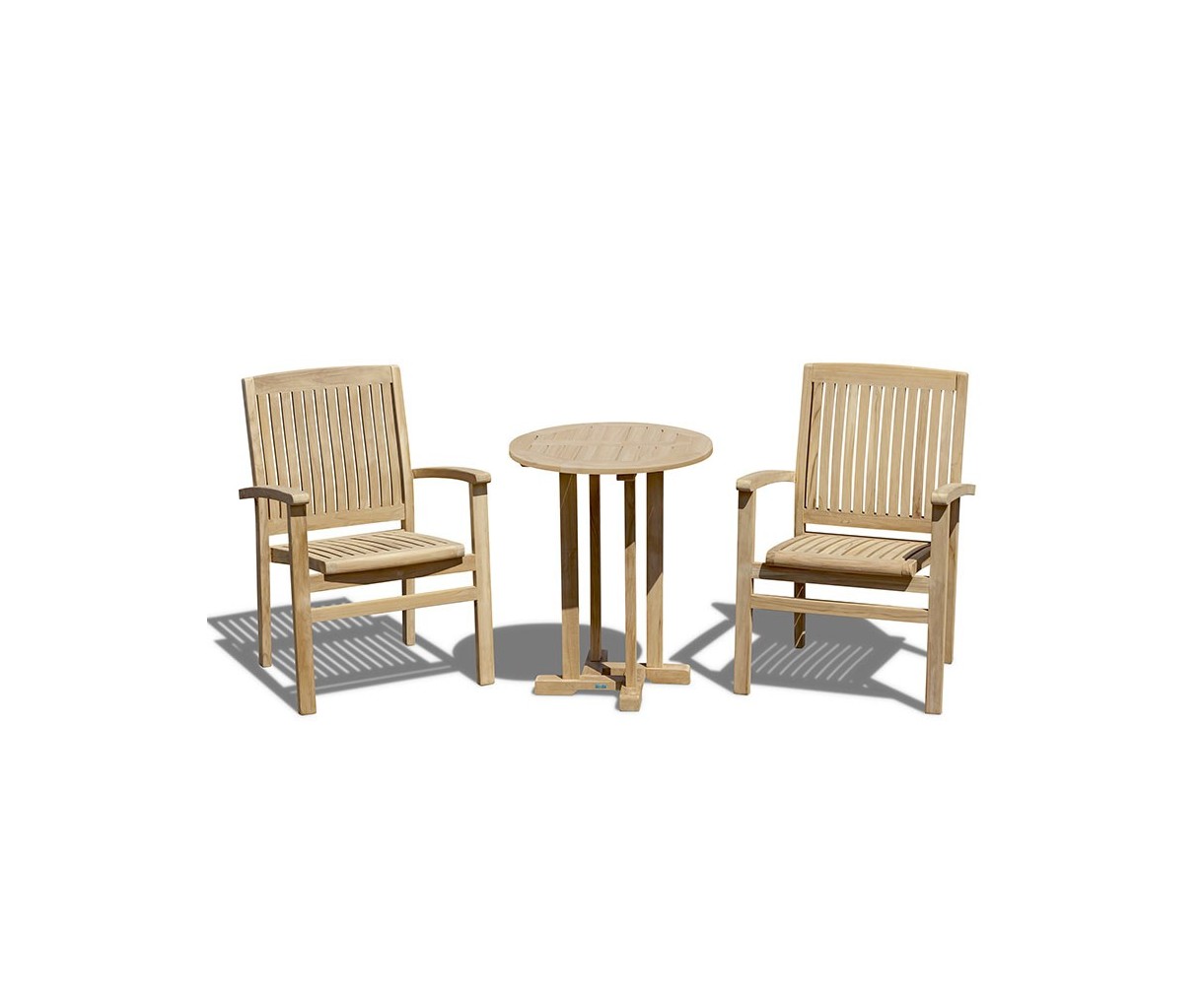 Canfield 2 Seater Garden Set with Bali Stacking Chairs