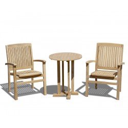 Canfield 2 Seater Garden Set with Bali Stacking Chairs