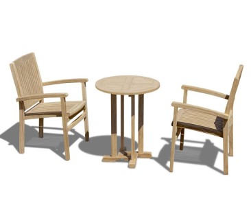 Canfield 2 Seater Garden Set with Bali Stacking Chairs
