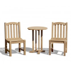 Canfield 60cm Garden Table Set with 2 Clivedon Chairs