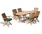 Bijou Garden 6 Seater Extending Dining Set With Folding Chairs