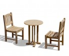 Canfield 60cm Garden Table Set with 2 Ascot Chairs
