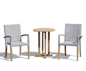 Canfield 60cm Garden Table Set with 2 St Tropez Chairs