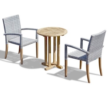 Canfield 60cm Garden Table Set with 2 St Tropez Chairs