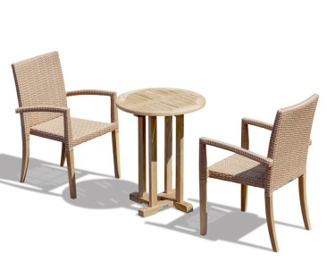 Canfield 60cm Garden Table Set with 2 St Tropez Chairs