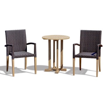 Canfield 60cm Garden Table Set with 2 St Tropez Chairs