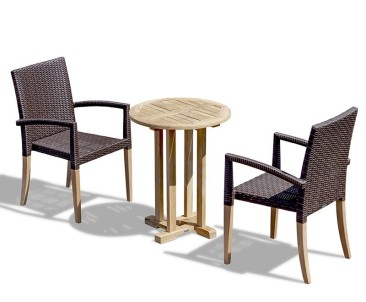 Canfield 60cm Garden Table Set with 2 St Tropez Chairs