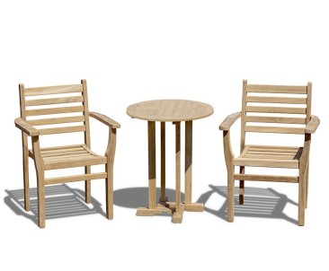 Canfield 60cm Garden Table Set with 2 Yale Stacking Chairs