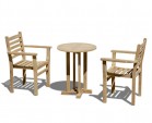 Canfield 60cm Garden Table Set with 2 Yale Stacking Chairs