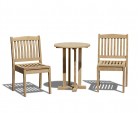 Canfield 60cm Garden Table Set with 2 Hilgrove Stacking Chairs