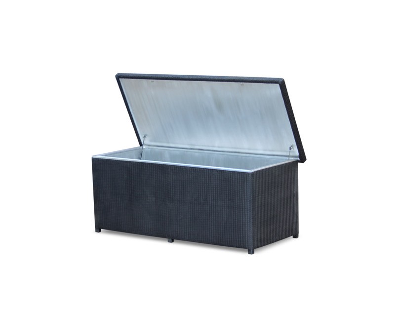 Bespoke Outdoor Black Loom Weave Rattan Storage Box New End of Line