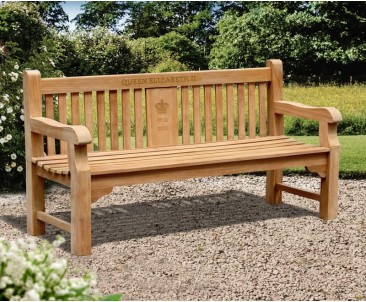 Balmoral Teak Queen Elizabeth II Commemorative Bench - 1.8m