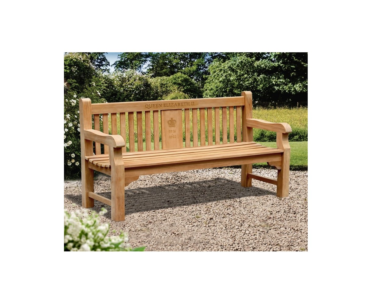 Balmoral Teak Queen Elizabeth II Commemorative Bench - 1.8m