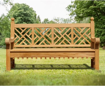 Chiswick Teak 6ft Chippendale Garden Bench | Lattice Bench